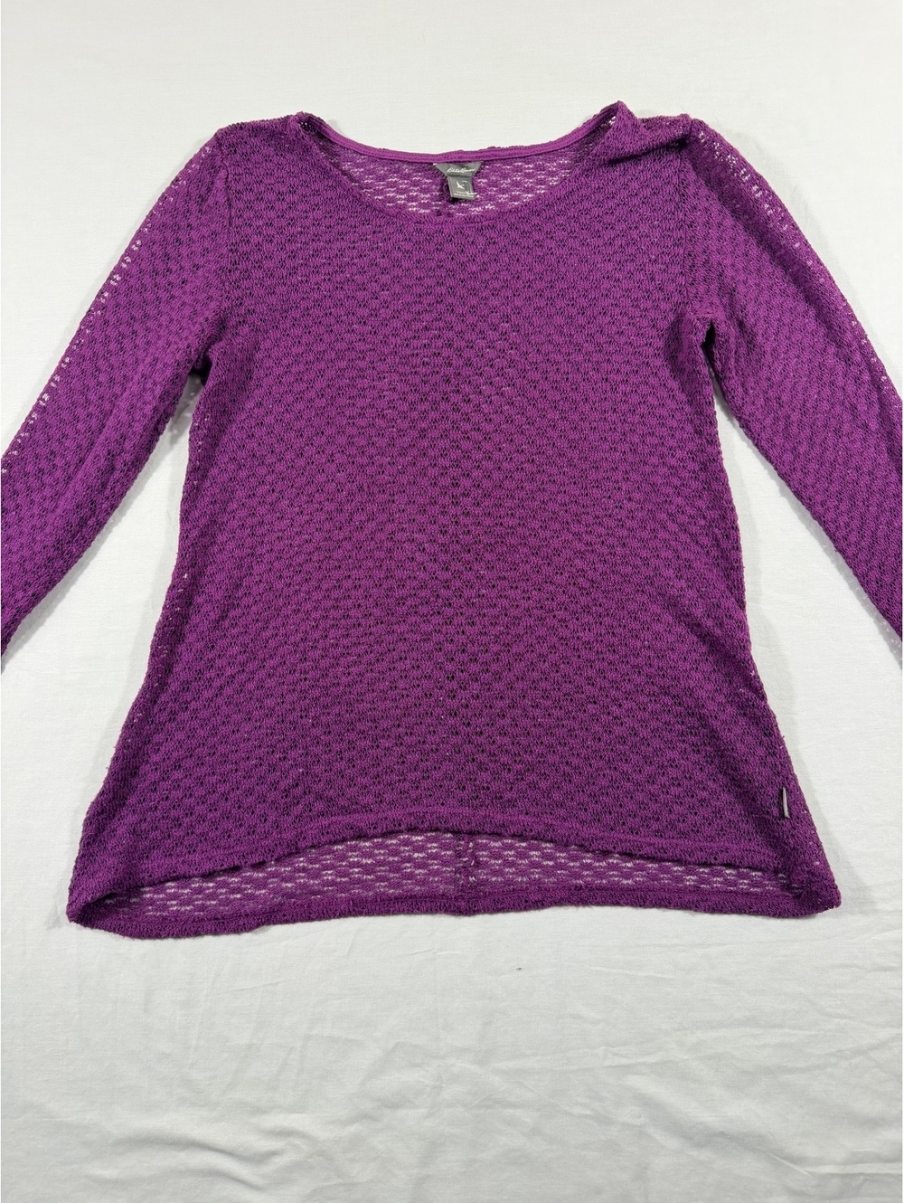 Eddie Bauer Women's Purple Long Sleeve Knit Pullover Sweater Medium